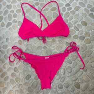 Eidon Swim: Hot Pink Bikini Top and Bottom